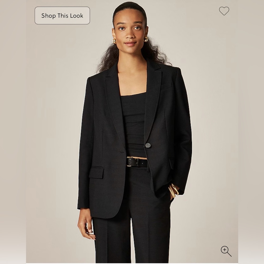 J. Crew Arden Blazer in Luster Canvas. In Black Size 6. NWT